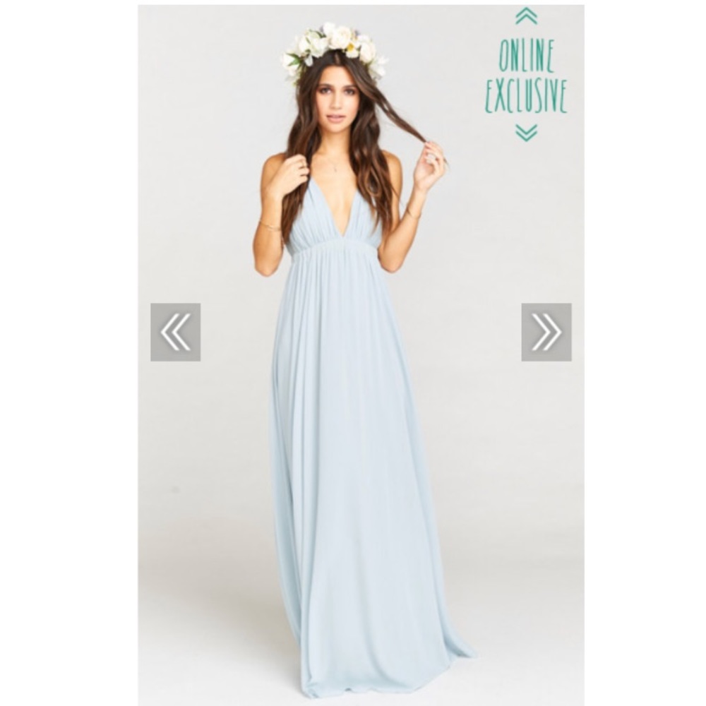 AVA MAXI DRESS - STEEL BLUE CHIFFON - NWT